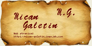 Mićan Galetin vizit kartica